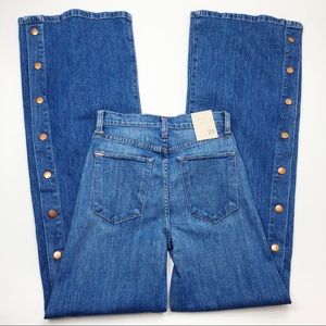 alice and olivia side snap jeans